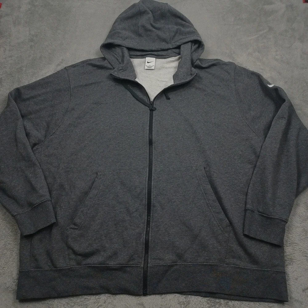 Nike Jacket Mens 4XL Gray Full ZIp Hooded Pockets Casual Logo